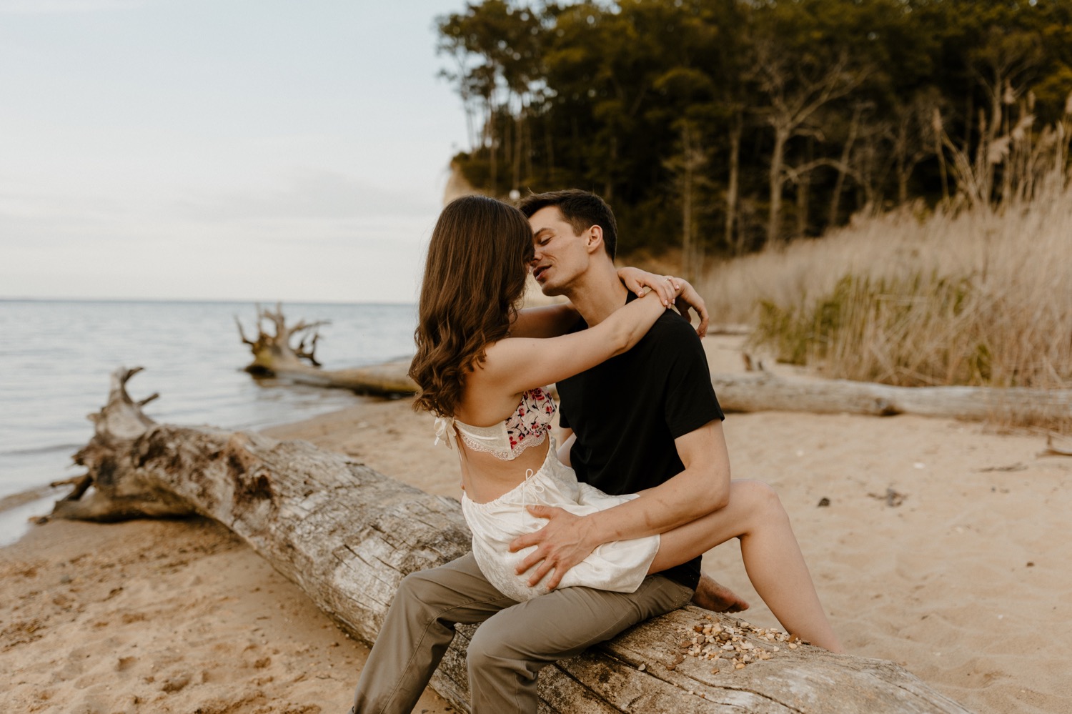 Spring Beach Engagement at Westmoreland State Park in Virginia