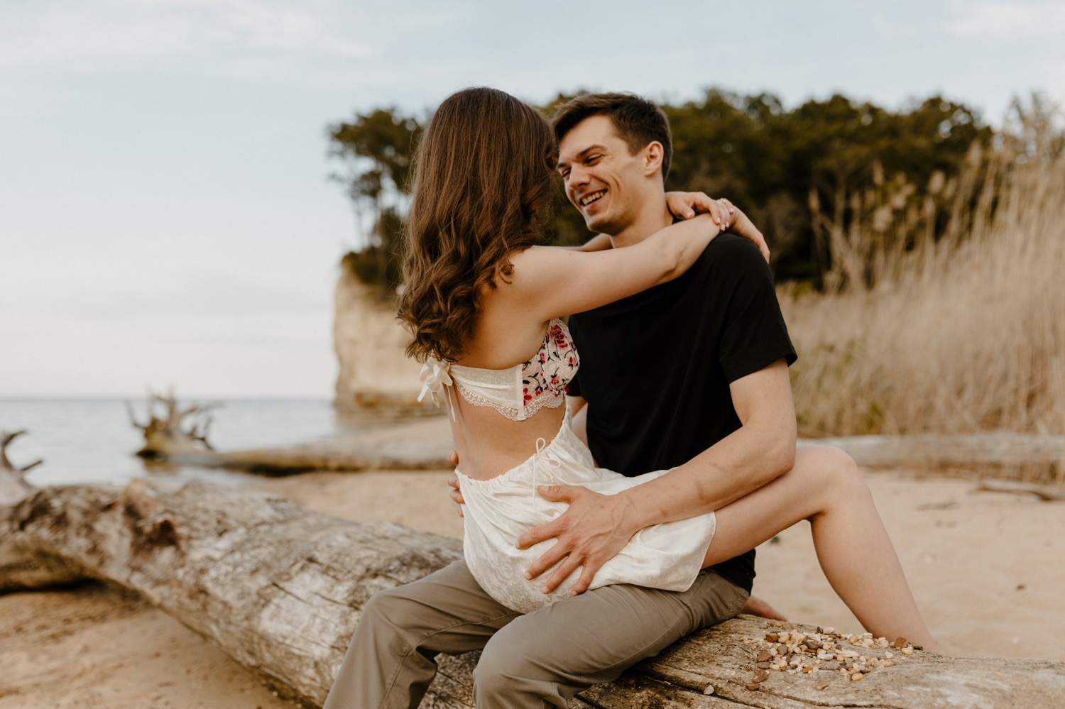 Spring Beach Engagement at Westmoreland State Park in Virginia